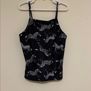 Zebra Print Black and White girls swimming top
